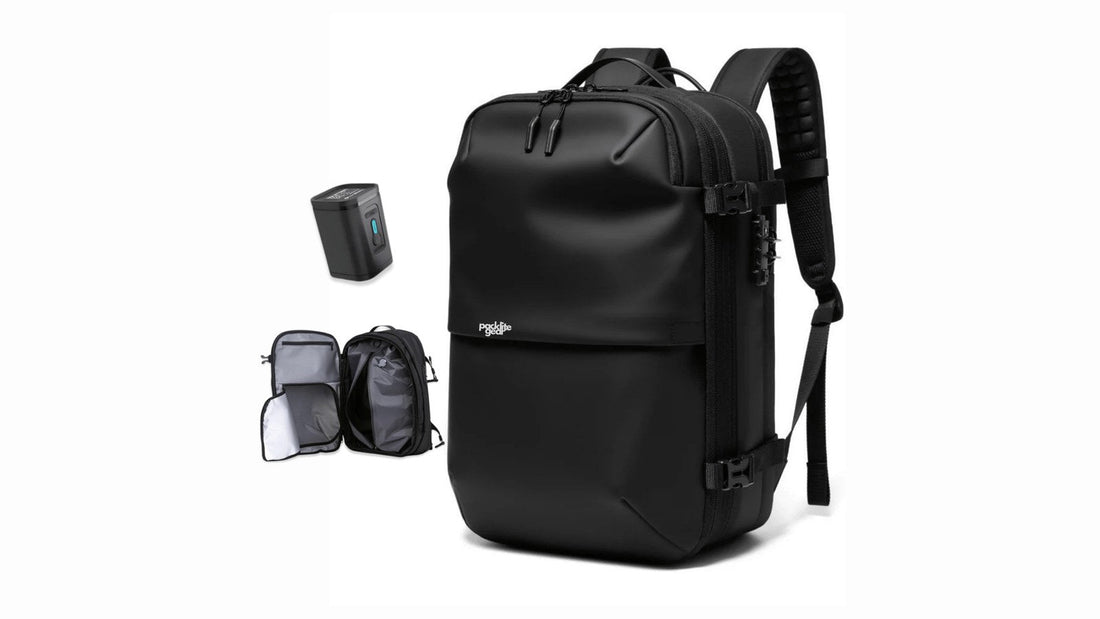 Airbag Lite vacuum compression carry-on backpack in matt black