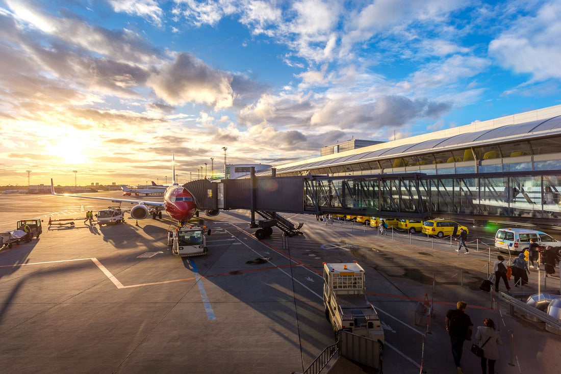 Airport terminal travel and security scene